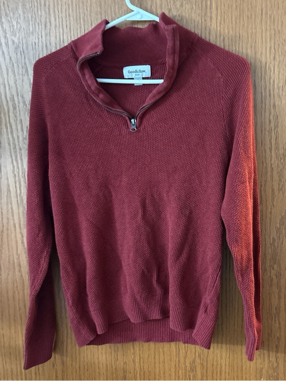 Goodfellow & Co. Maroon Quarter-Zip Knit Pullover